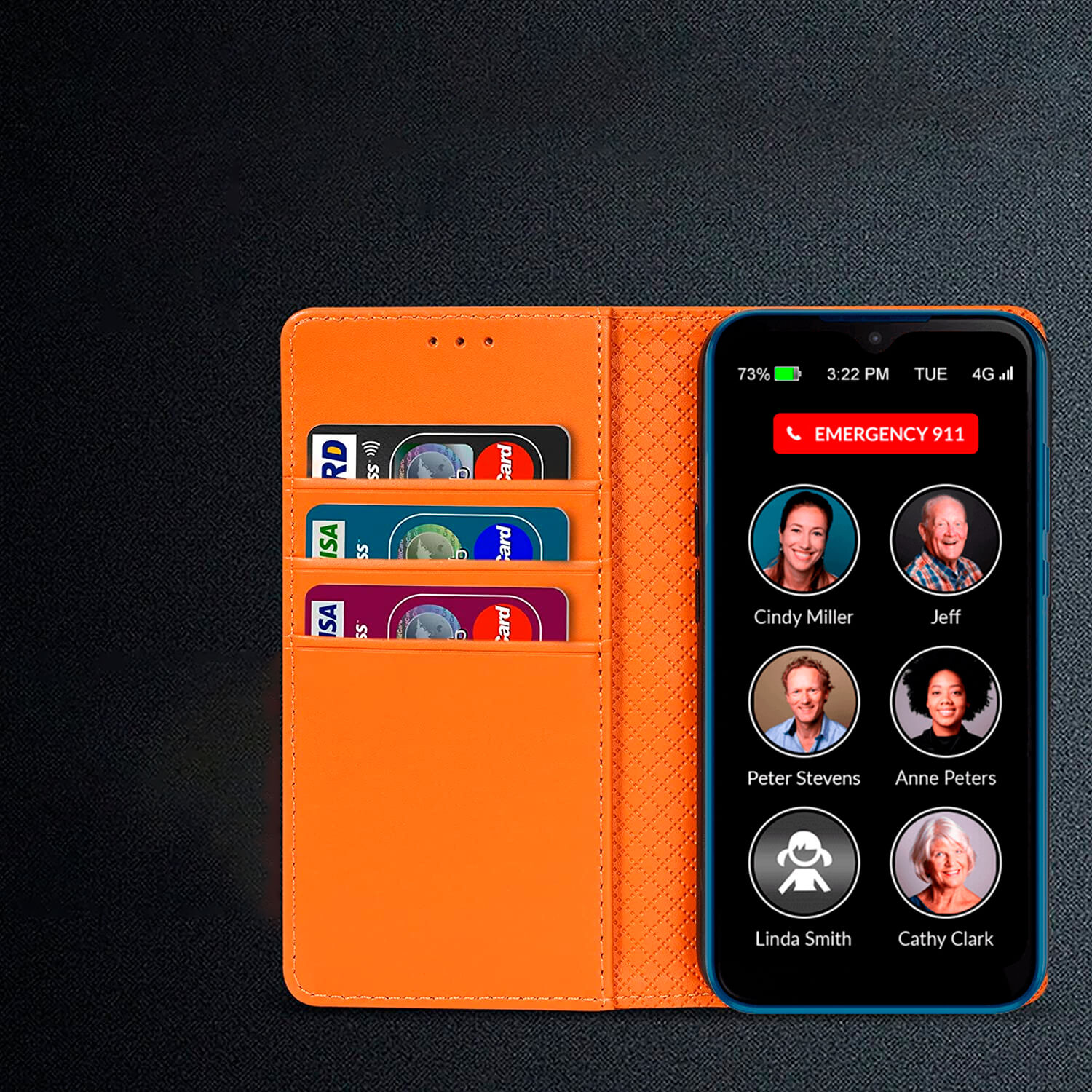 Wallet Protective Case for RAZ Memory Cell Phone Orange Shop RAZ