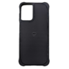 Detailed view of a rugged protective case for the RAZ Memory Cell Phone, featuring corner bumpers with air cushions, back camera protection, grip-enhancing diamond texture on the sides and back, a raised edge around the screen, and a honeycomb interior for added protection.