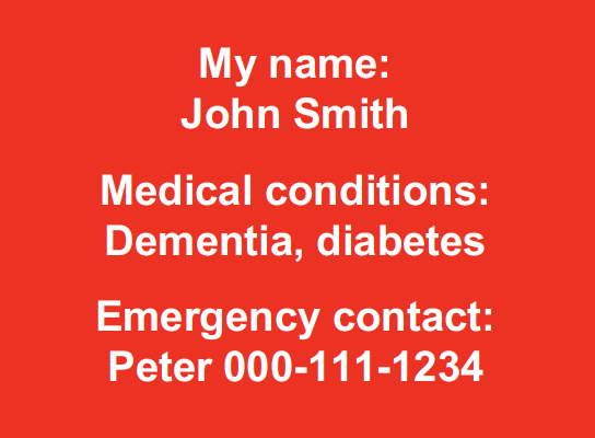 Memory Cell Phone Emergency Contact Info Tag