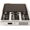 A close-up view of the SmartVision 3 lying flat on a surface, highlighting its large, high-contrast buttons with bold numbers and symbols, USB-C port and speaker.