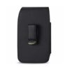 The back view of the black holster for the RAZ Memory Cell Phone with a belt clip.