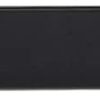 Side angle of a black wireless charging pad with a minimalistic design, connected via a cable